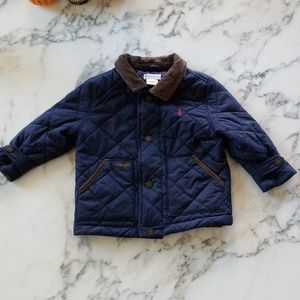 Blue/Brown Button Front Jacket, Size 18 Months